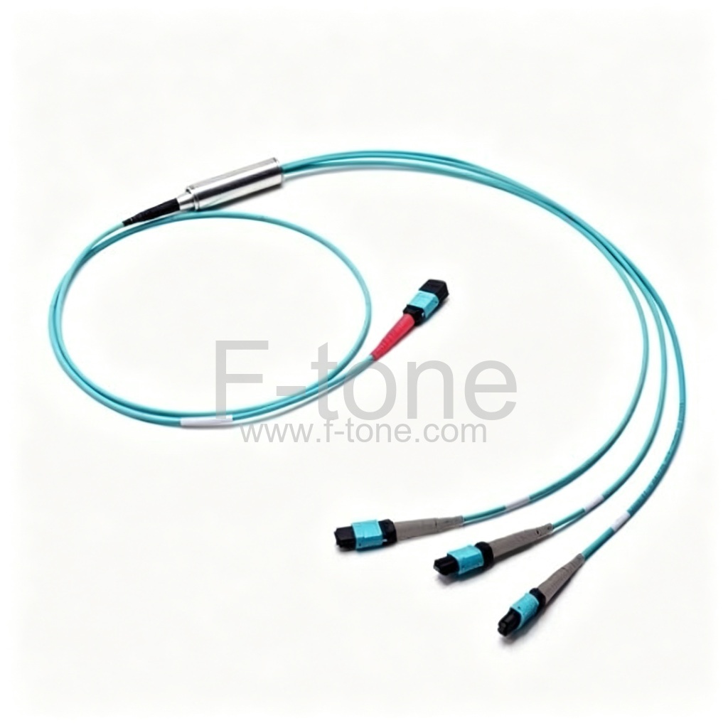 10m MTP Female to 3x MTP Female 24F OM3 Conversion, LSZH